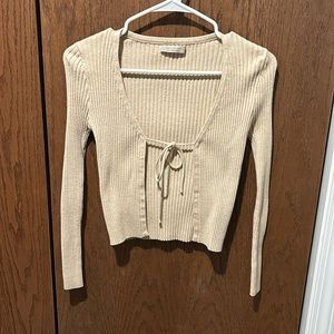 Active USA Sweater Tie Top - Cream
